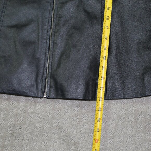 Jacqueline Ferrar Women's Large Lined Leather Jacket Black Vintage - Picture 4 of 6